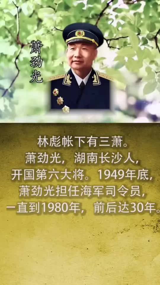 除了三杨，开国将军中还有三萧，一海军司令一空军政委一百岁寿星