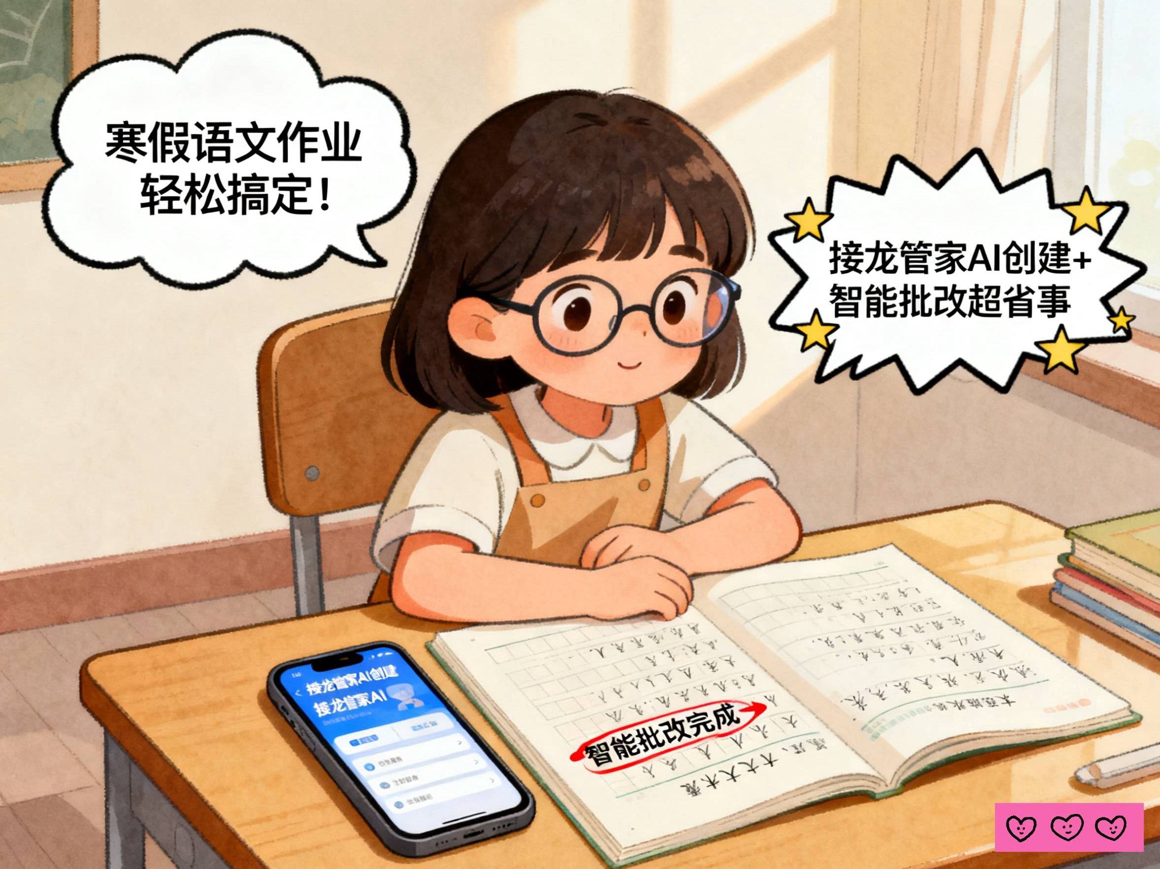 寒假语文作业轻松搞定!接龙管家 AI 创建 + 智能批改超省事_古诗_程序来_字词