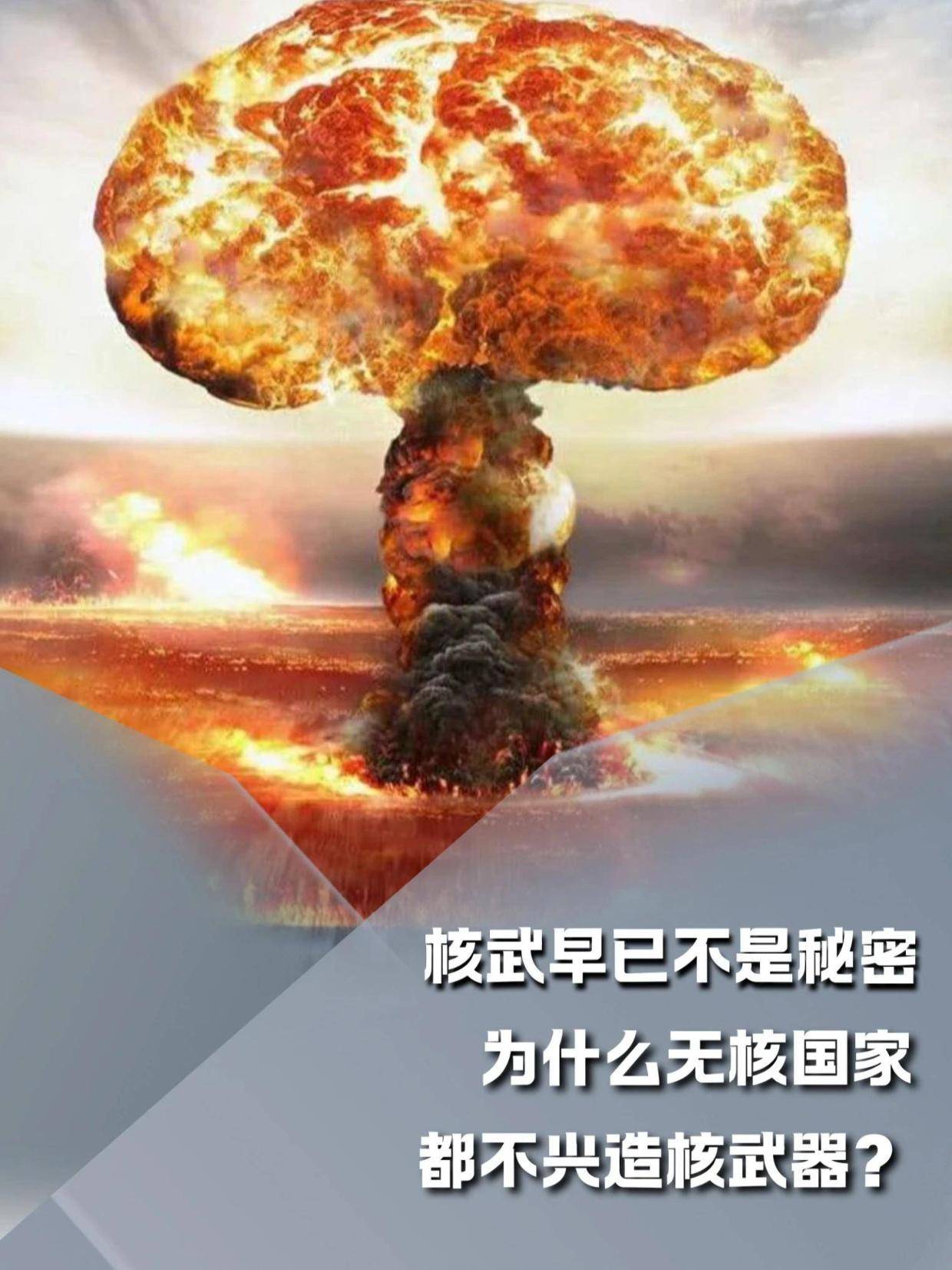 核武技术早已不是秘密，为什么无核国家都不兴造核武器？