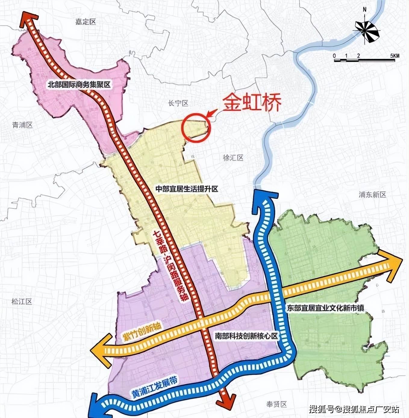 金虹桥板块站位金钥匙闵行紧靠徐汇长宁等老牌豪宅区北邻长宁