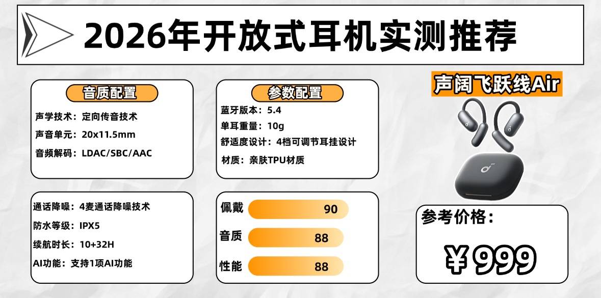 开放式耳机值得买吗？2026年最火热的十大开放式耳机推荐品牌
