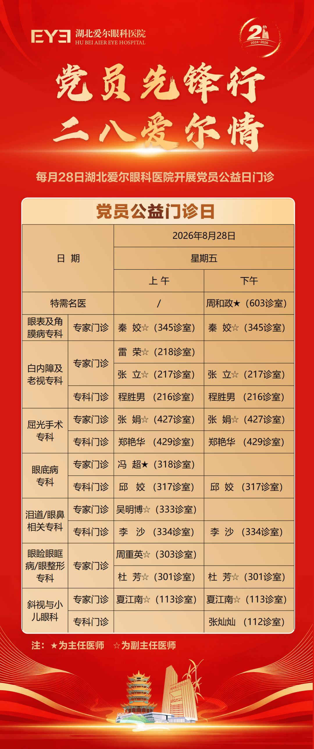 湖北爱尔眼科医院党员公益门诊 湖北爱尔眼科医院党员公益门诊