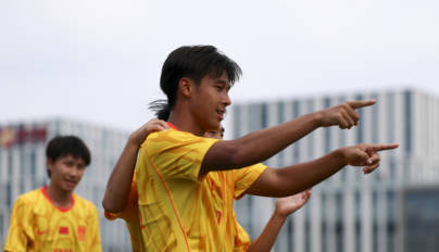 组图：U17国足1-0毕尔巴鄂U17取两连胜 程晟涵庆祝进球
