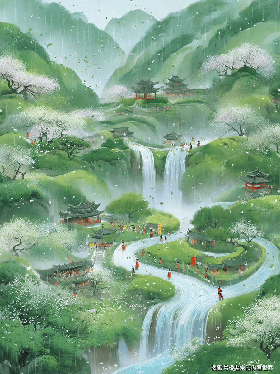 国韵古风插画丨天青色等烟雨,而我在等你