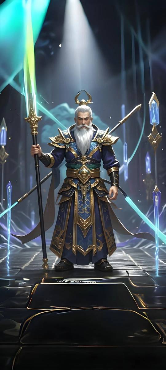 手机壁纸，汉昭烈帝刘备携五虎上将卧龙凤雏前来助阵，国潮壁纸