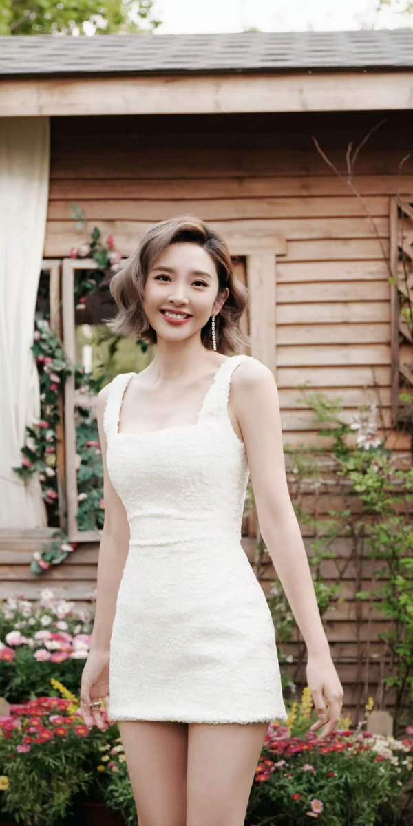 唐艺昕身穿白色短裙元气满满 皮肤白皙少女感满溢