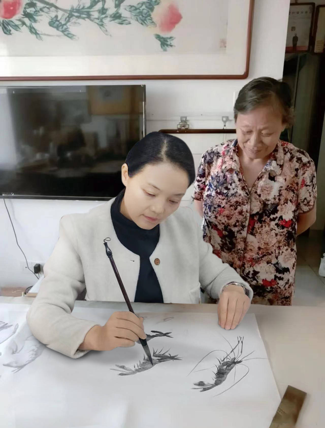 当代画虾名家李雪傲,百年巨匠齐白石孙女齐丽霞与弟子李雪傲~齐氏四绝