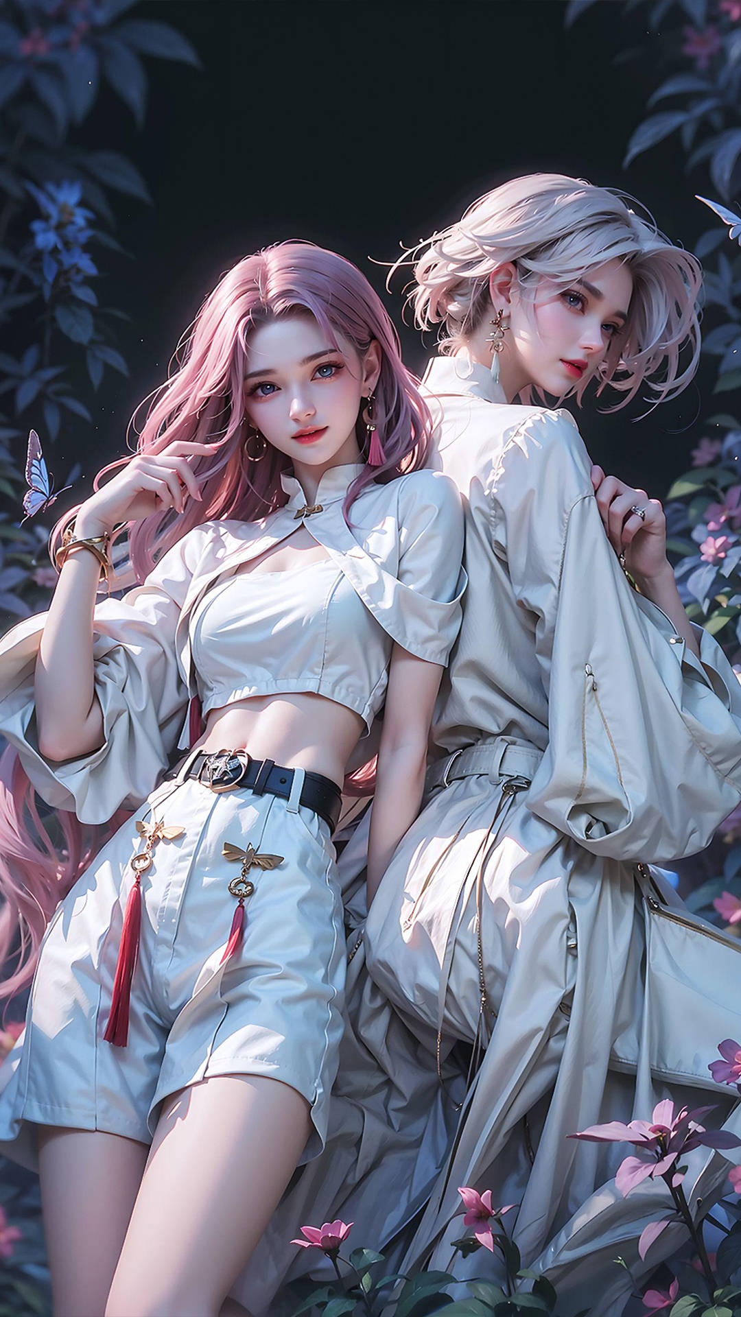 二次元美少女ai手机壁纸:香魄已飞天上去,凤箫犹似月中闻