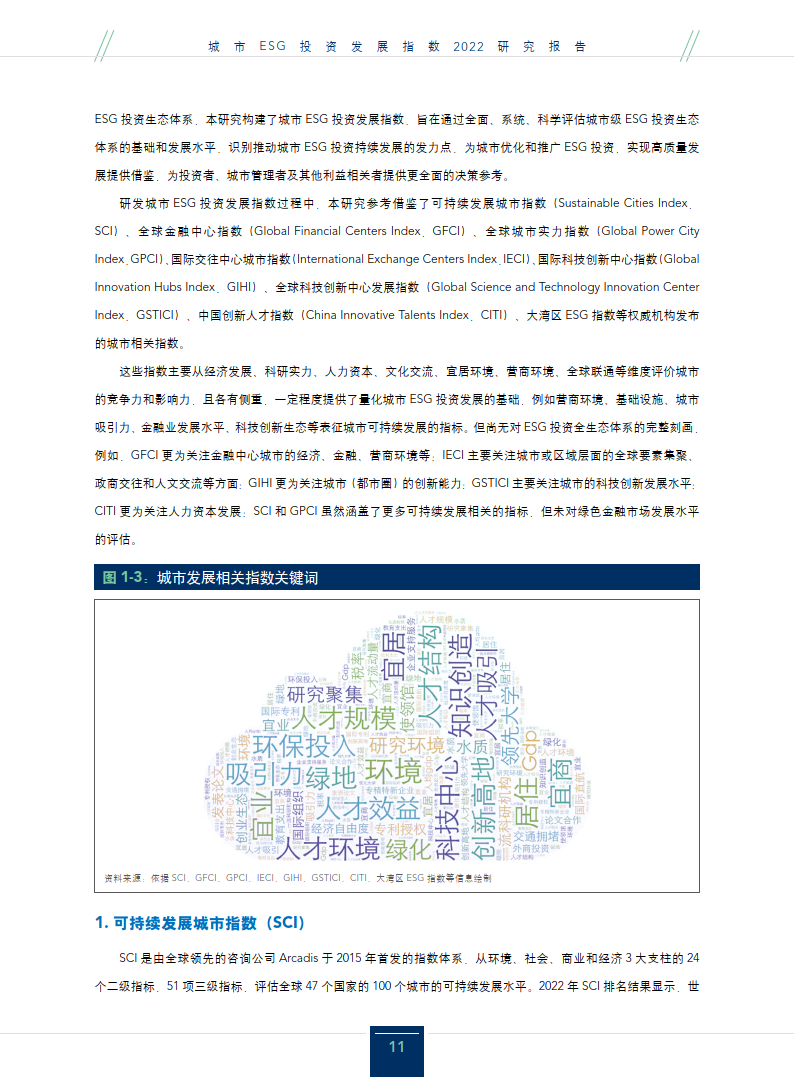 中央财经大学：城市ESG投资发展指数2022研究报告