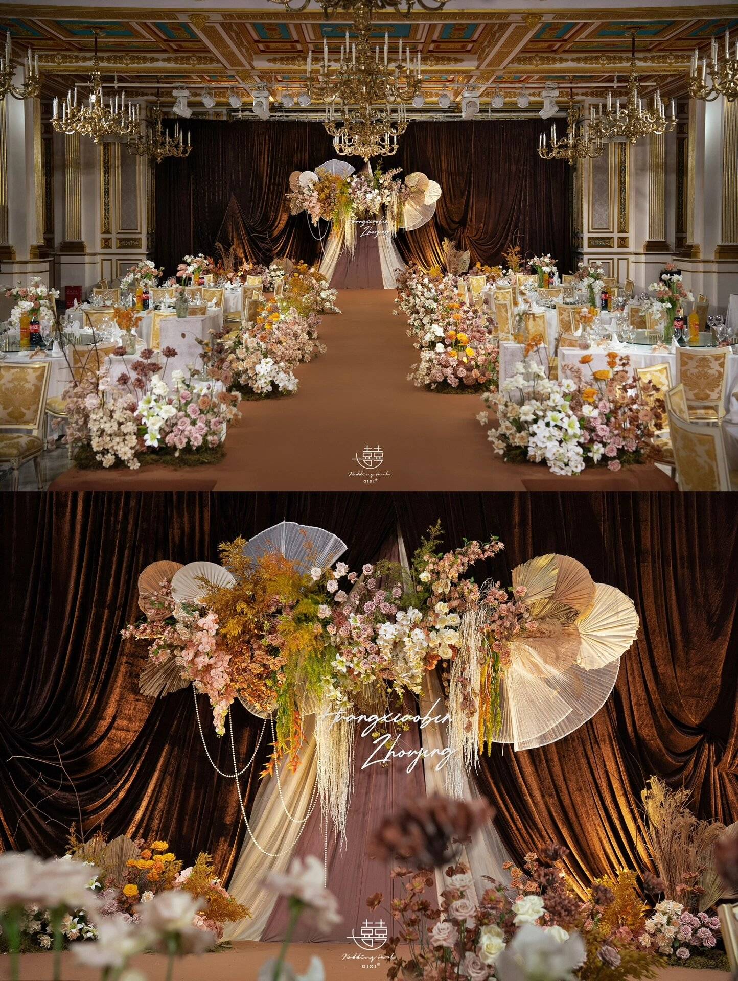 高级有质感秋冬超搭的美拉德色系花园婚礼_气质_关键词_白金