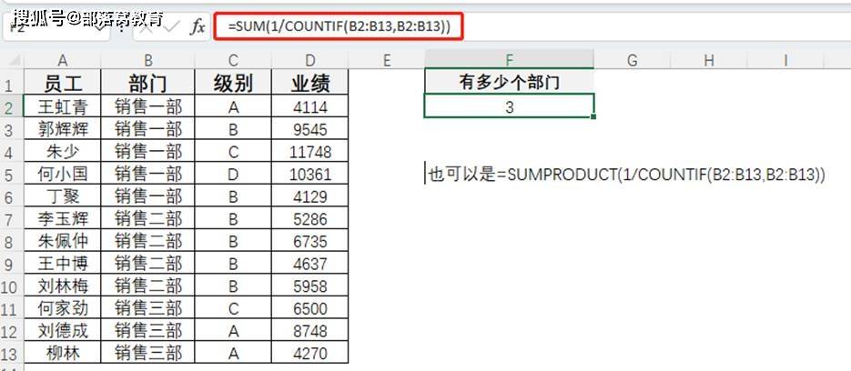 excel條件計數方法:countif函數公式中條件寫法詳解