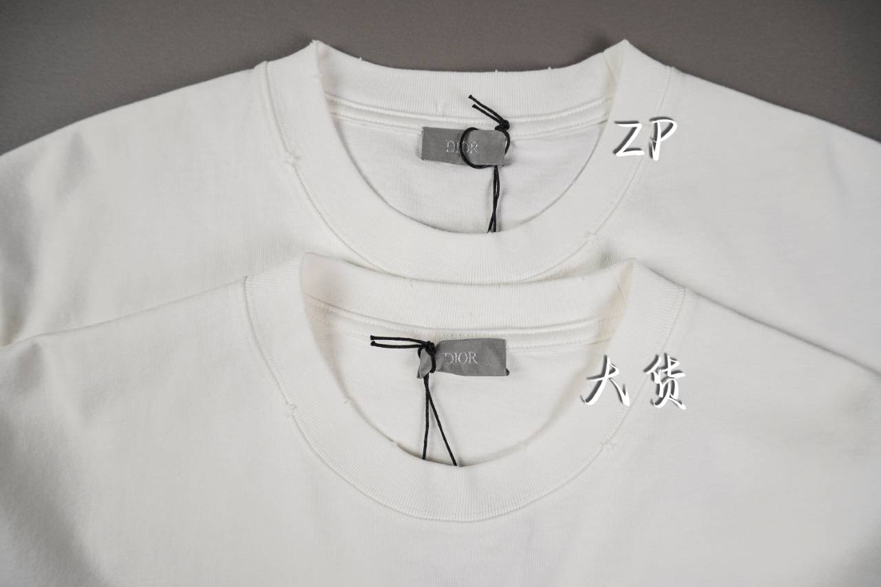 迪奥cd23fw龙年限定口袋小恐龙刺绣短袖真假对比