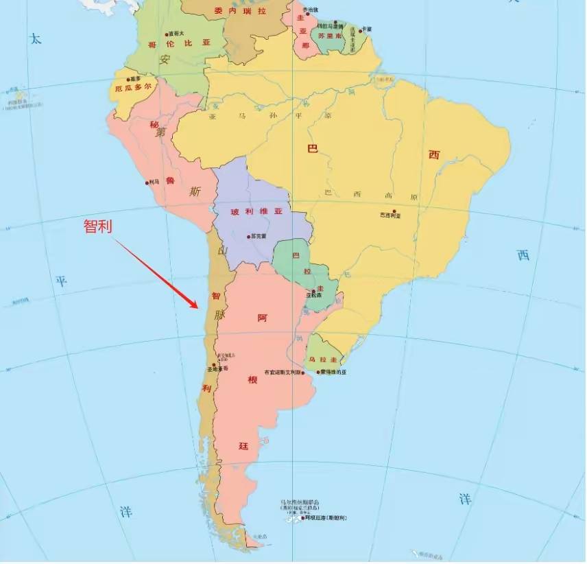 智利位置地图图片