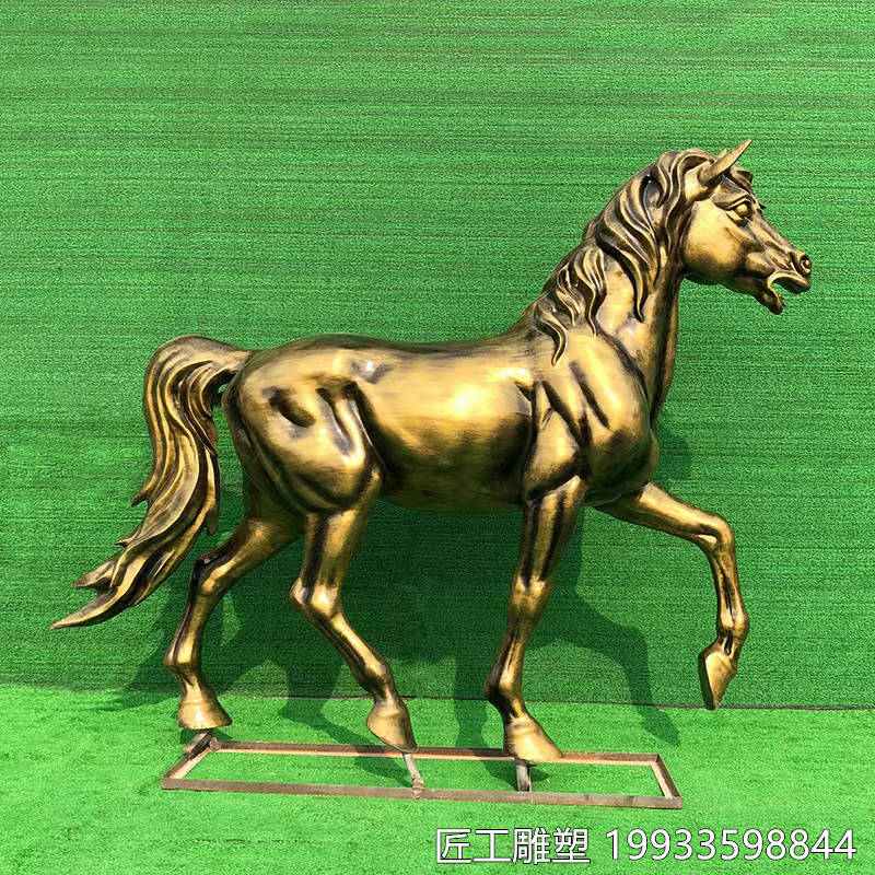 玻璃钢马动物雕塑 街边仿真动物摆件_作品_效果_目光