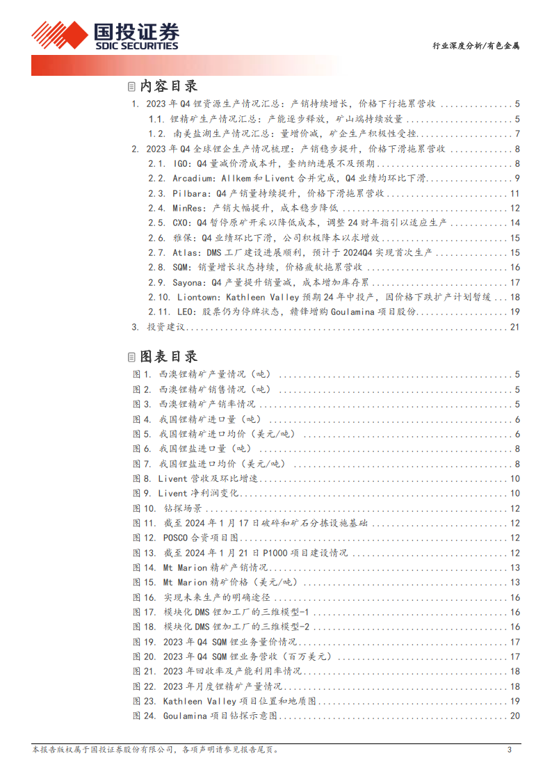 有色金属行业深度分析资源为王全球锂矿23年四季报更新附下载