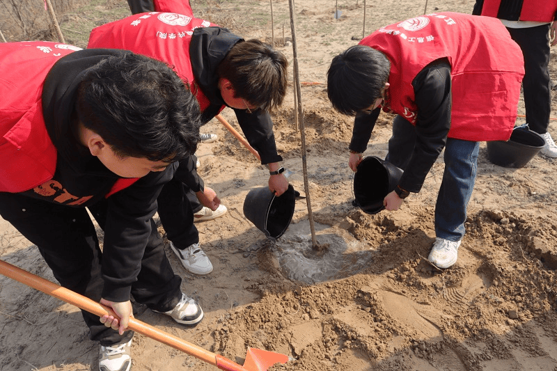 春意盎然共建绿色家园植树节义务植树活动