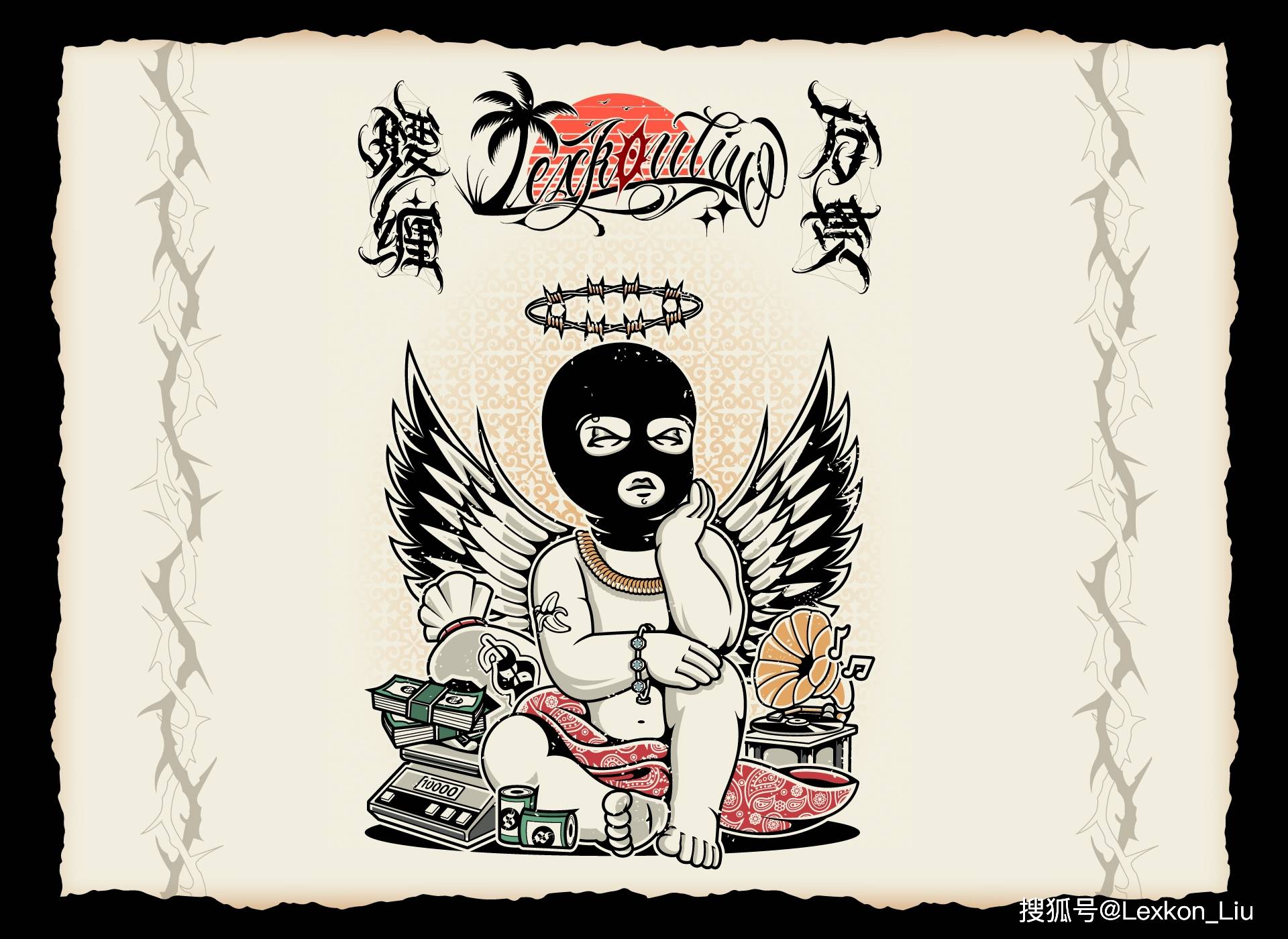 潮流艺术家lexkonliu作品gangel甘格尔向着希望前进