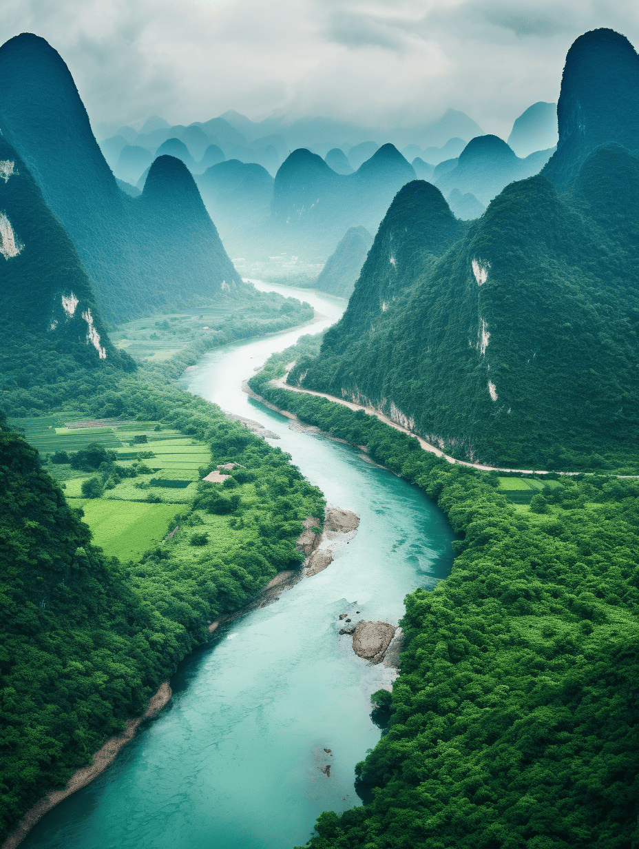 跟着ai绘画, 行于山水之间!