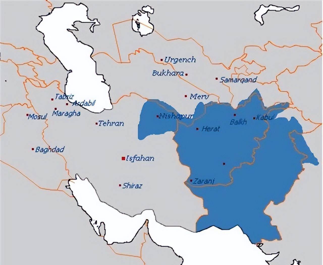 在西边,阿富汗击败宗主国波斯,夺取赫拉特,马什哈德,尼沙普尔等中亚