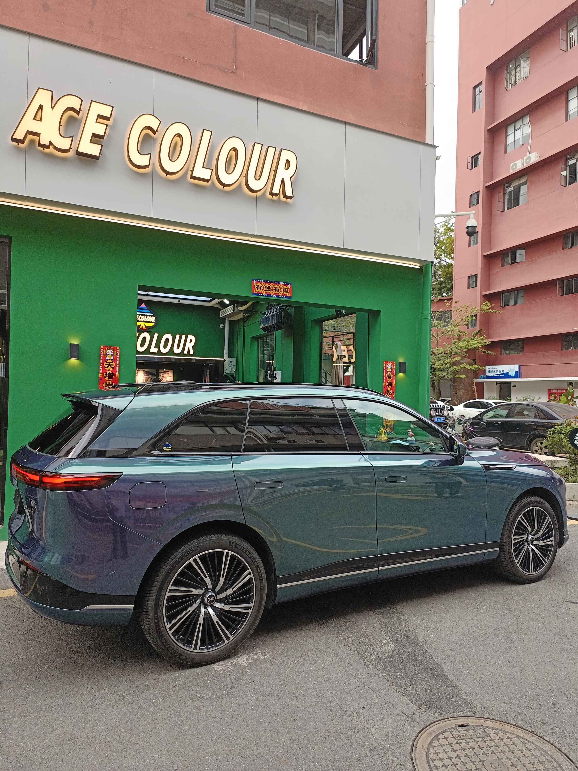 小鹏改色极光绿小鹏g9膜,专业从化区新车改色保护膜排名