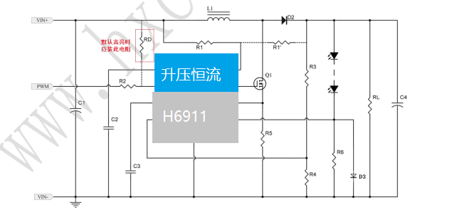 h6911升压恒流芯片2640v升60v72v100v150v10a方案大电流01深度调光
