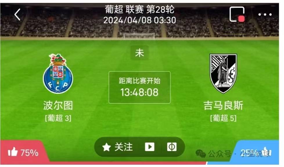 葡超 波尔图vs吉马良斯