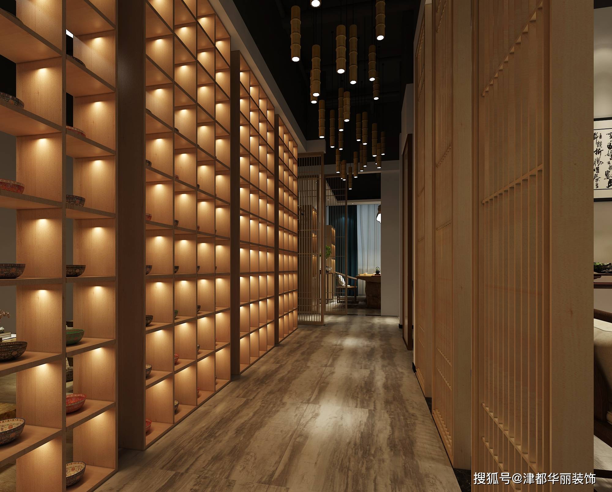 银川装修公司|津都华丽|银川佰木堂茶楼装修设计方案鉴赏