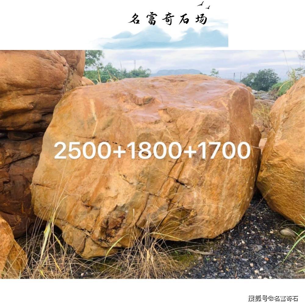 草坪点缀黄蜡石 大型园林景观石厂家_宁静_小院_假山