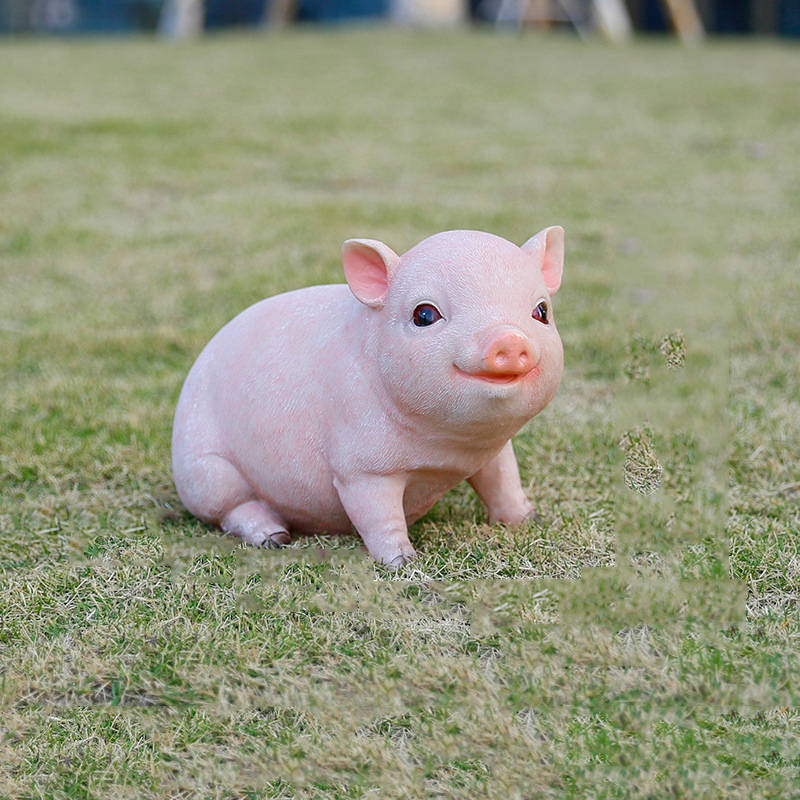 玻璃钢仿真小猪仔雕塑 草坪动物造型装饰