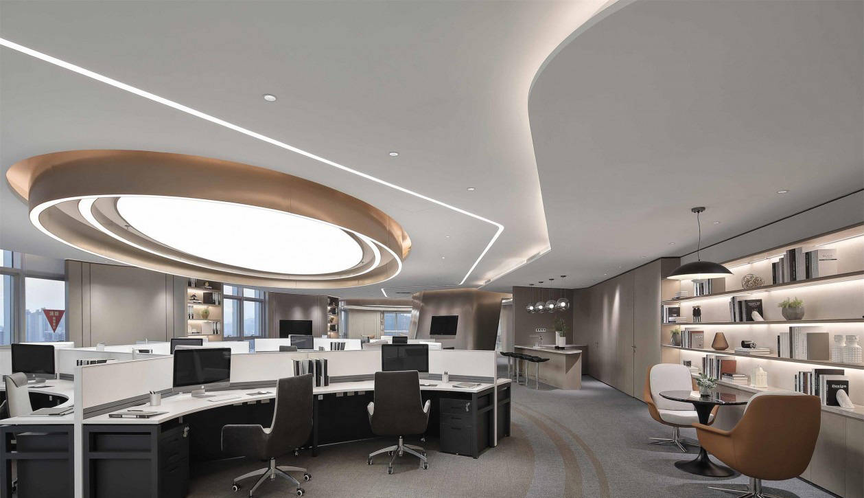 办公室装修:现代设计,科技元素与自然融合,打造未来感办公空间