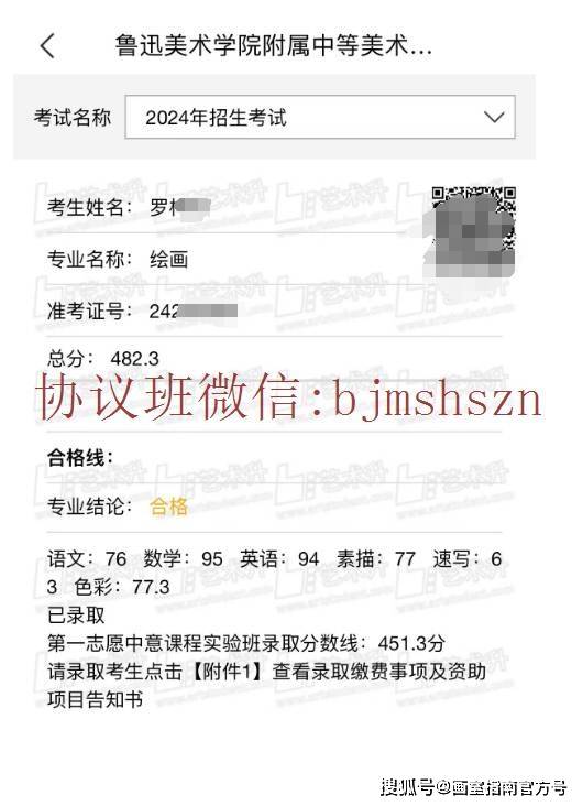 2024年鲁迅美院附中成绩公布啦!_分数线_校区_同学