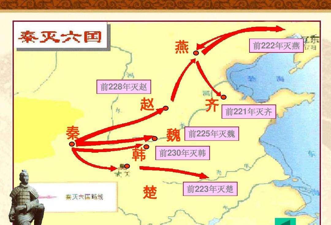 秦灭六国地图路线图图片