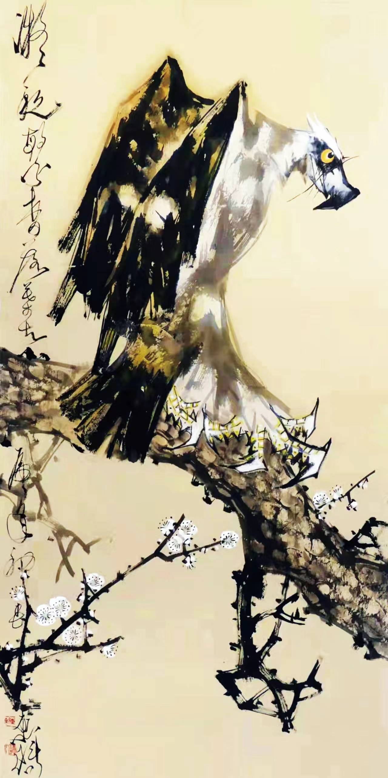 著名国画家吴东魁画"鹰":俯视天下