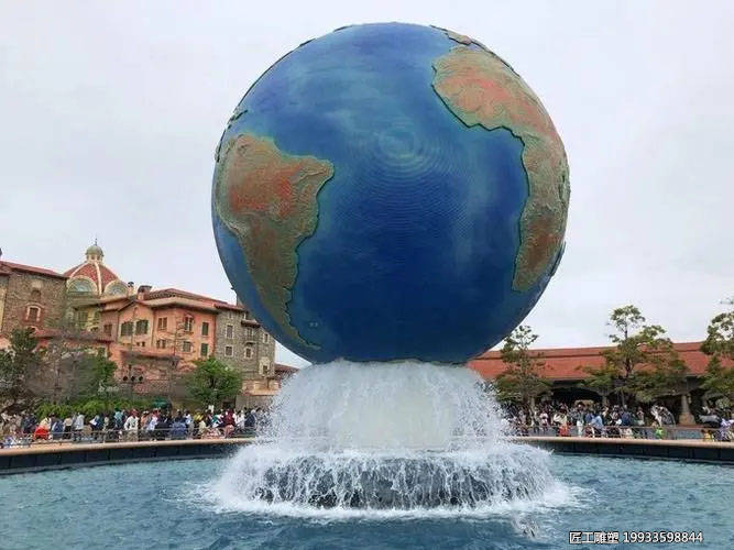 玻璃钢仿真地球仪雕塑 广场教育主题摆件景观