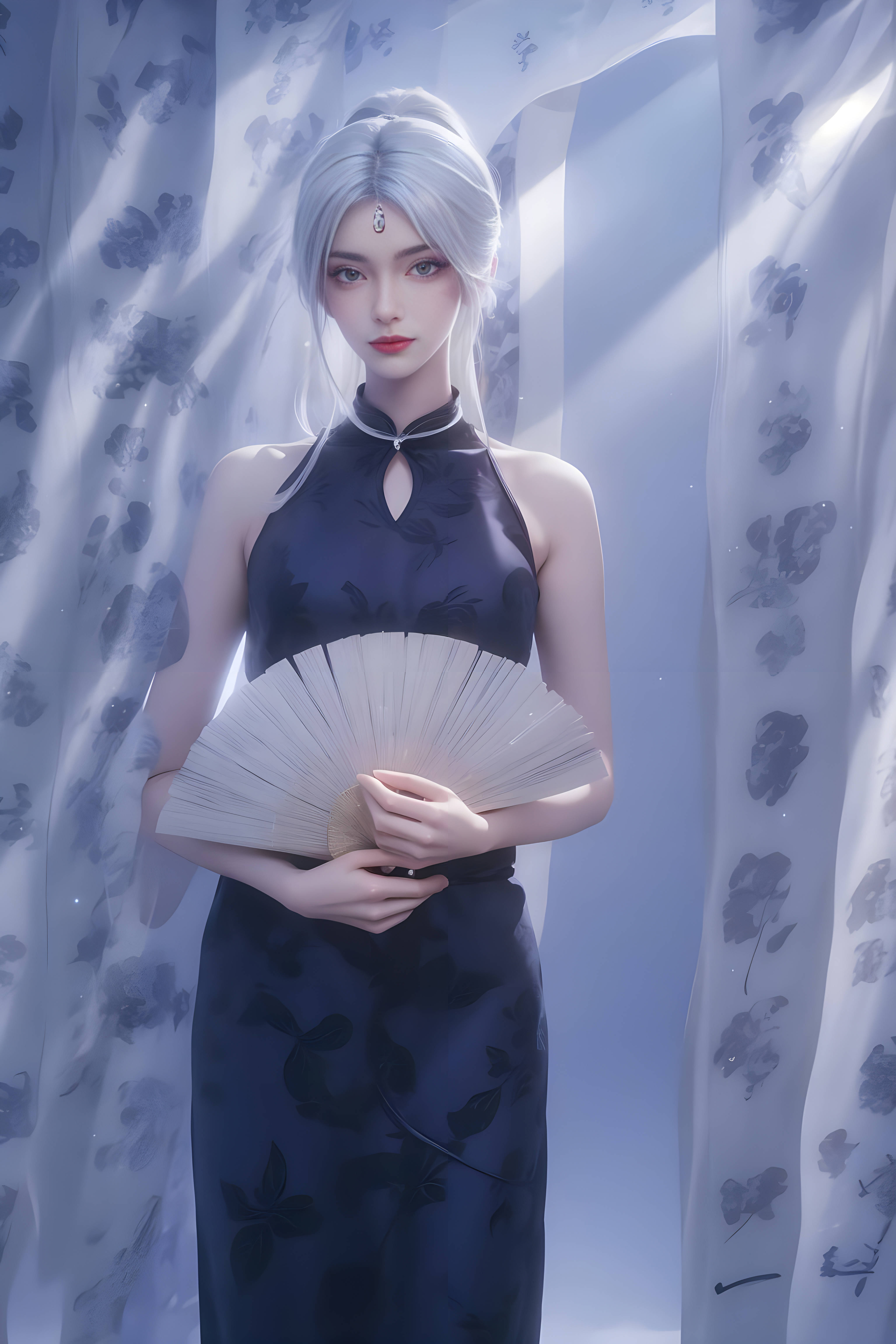 国漫女神小白ai手机壁纸:她飘然似不沾染人间烟尘的女子