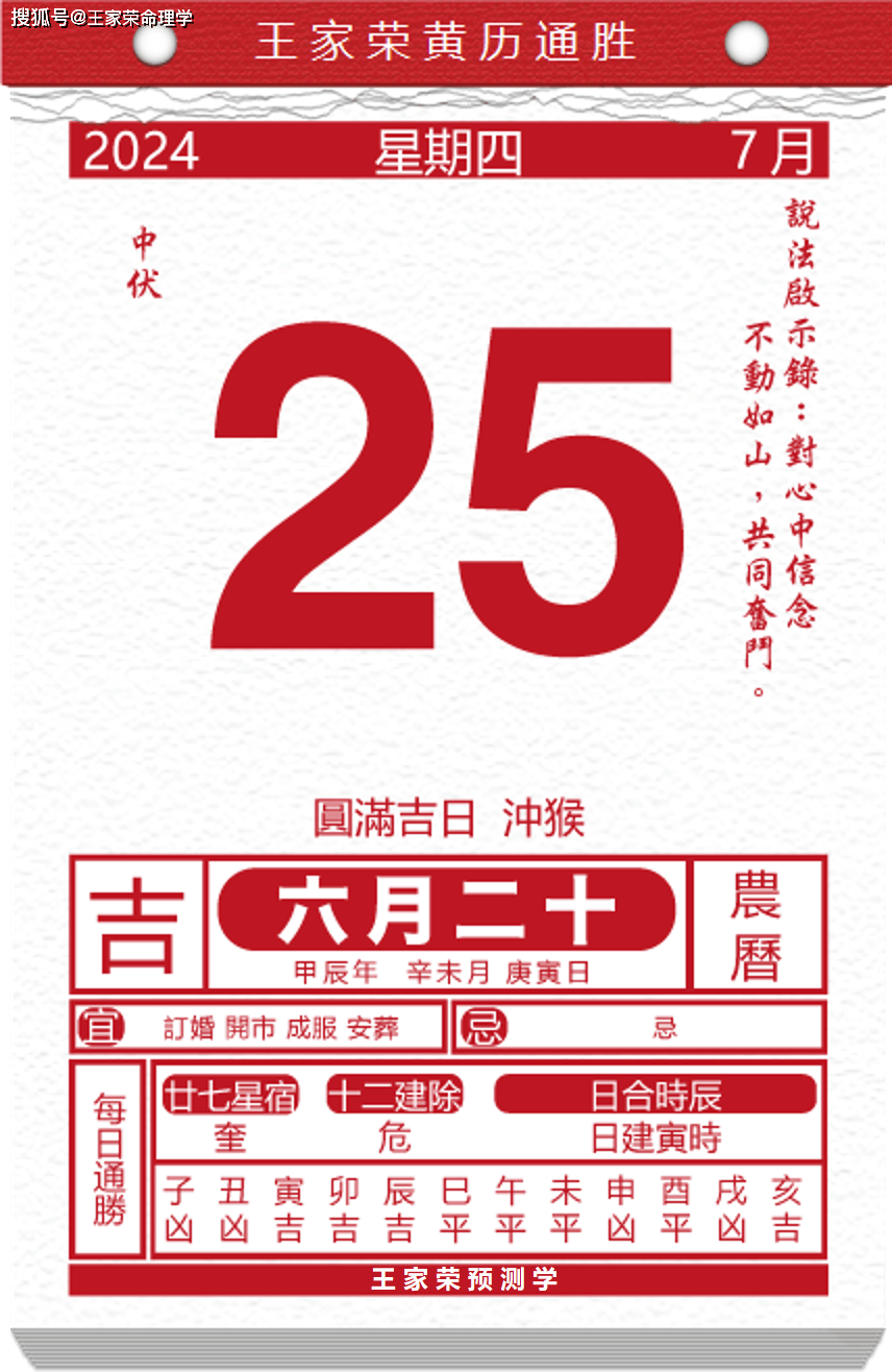 今日生肖黄历运势 2024年7月25日