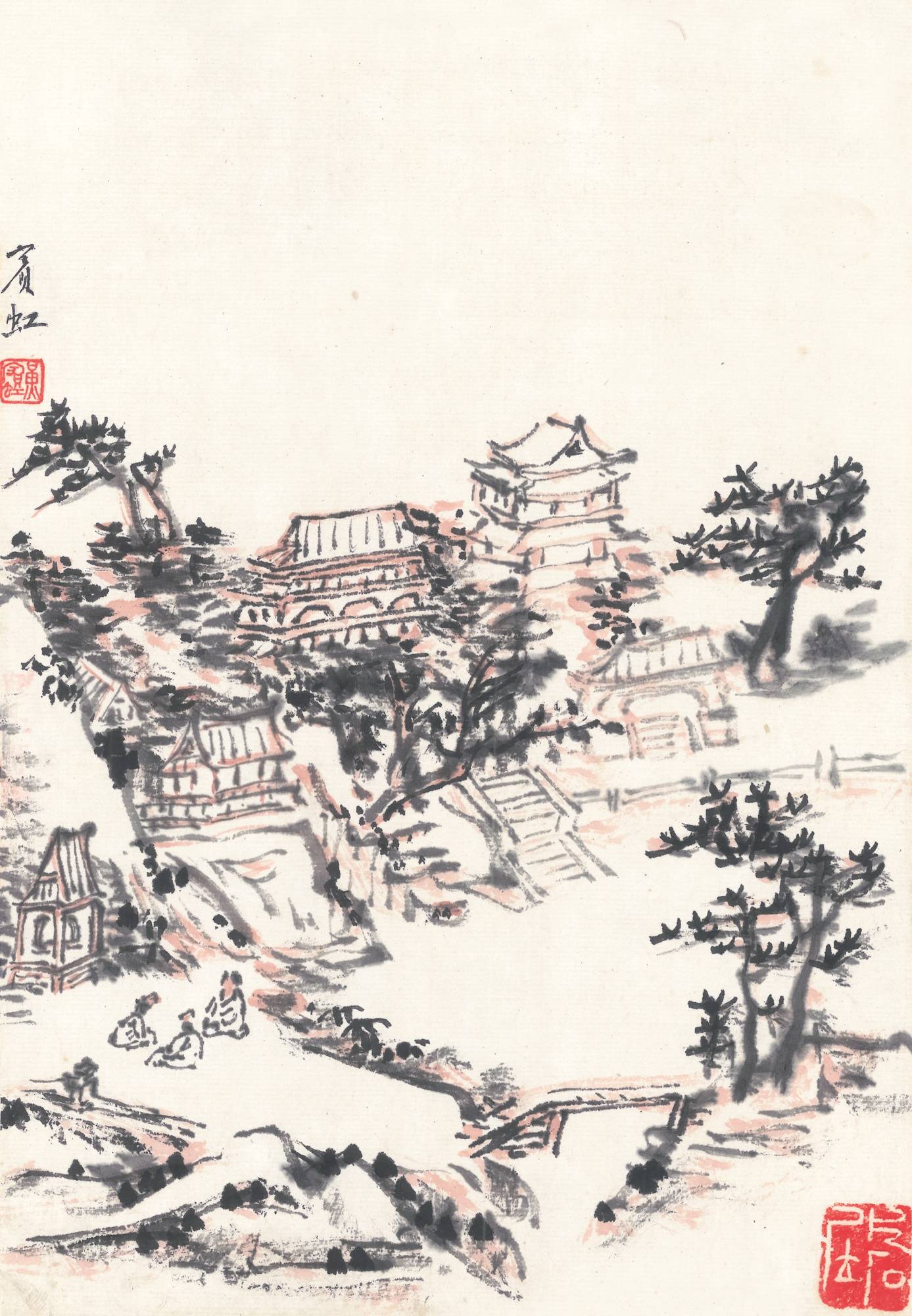 黄宾虹《山水册》：墨色线条中的山水变迁_搜狐网
