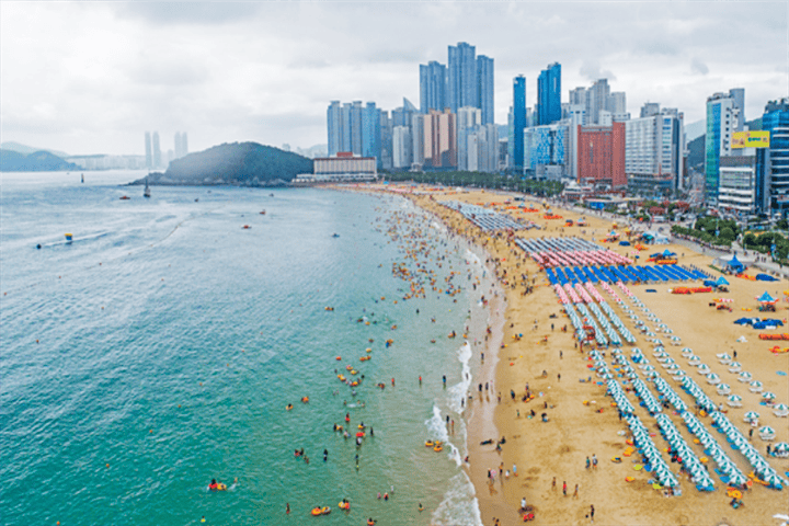 釜山海云台海水浴场图片