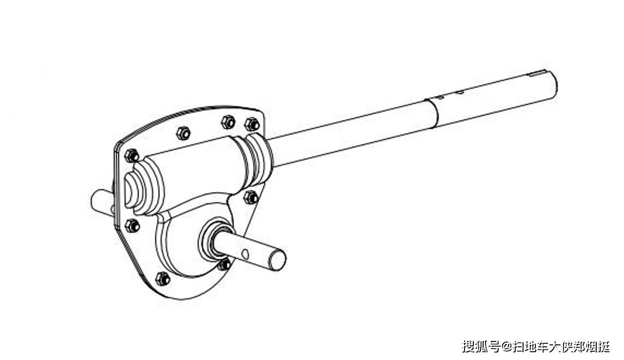除雪滚刷中间传动齿轮箱结构
