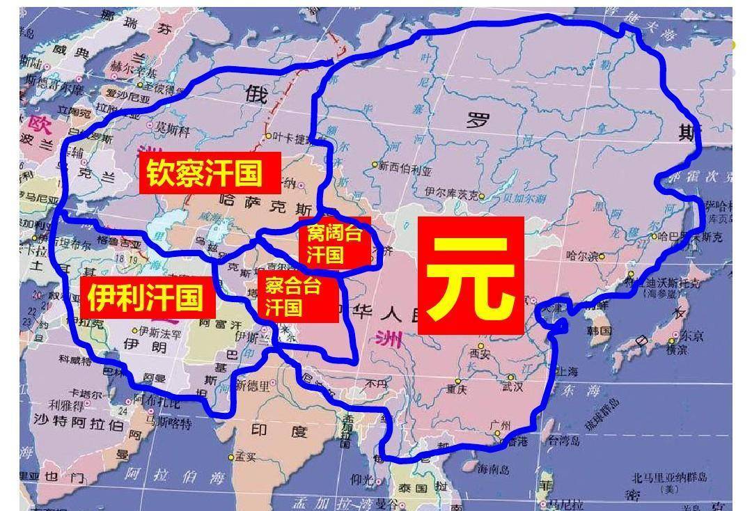 忽必烈统治的地图图片