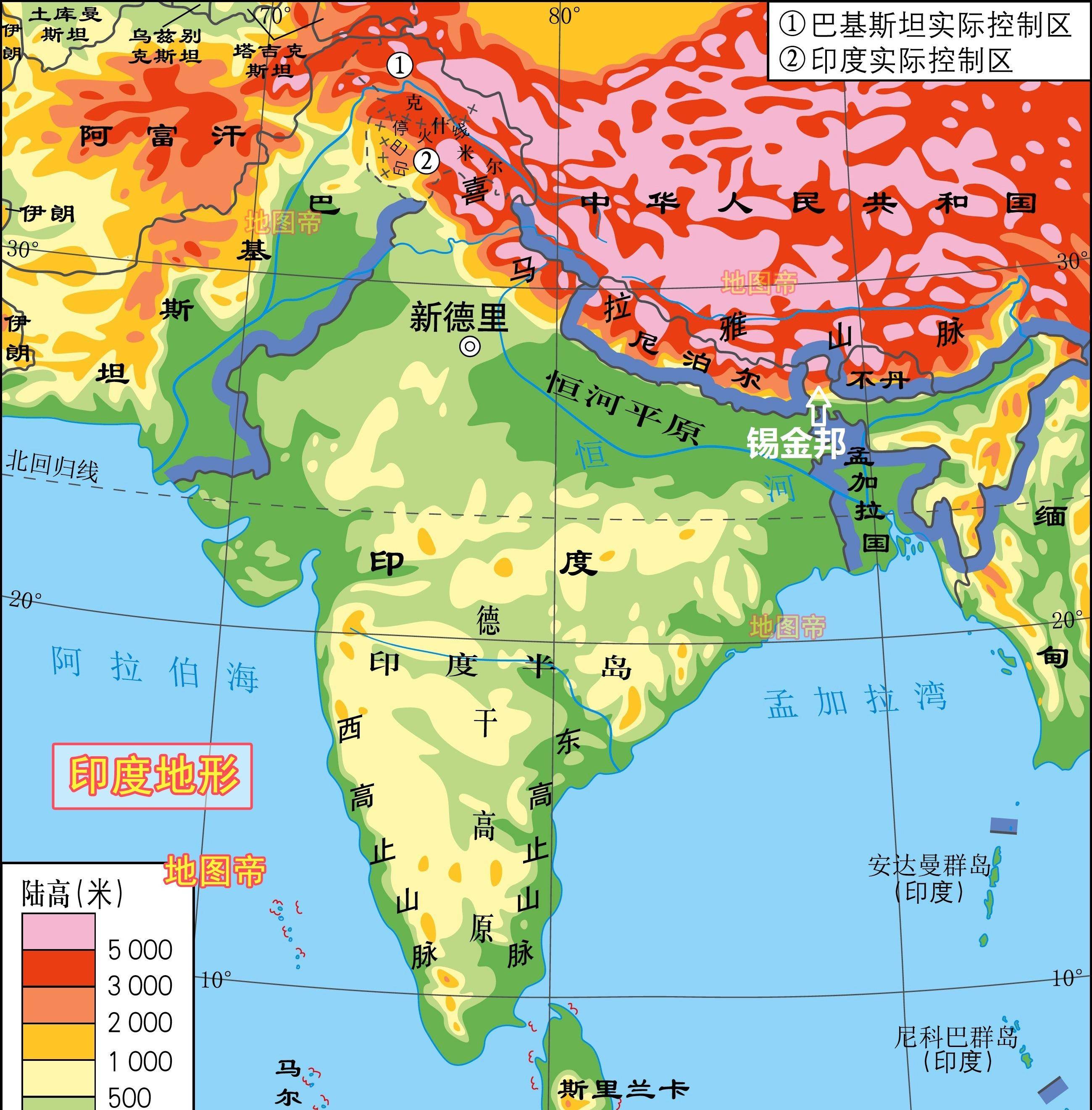 印度的地形类型图片