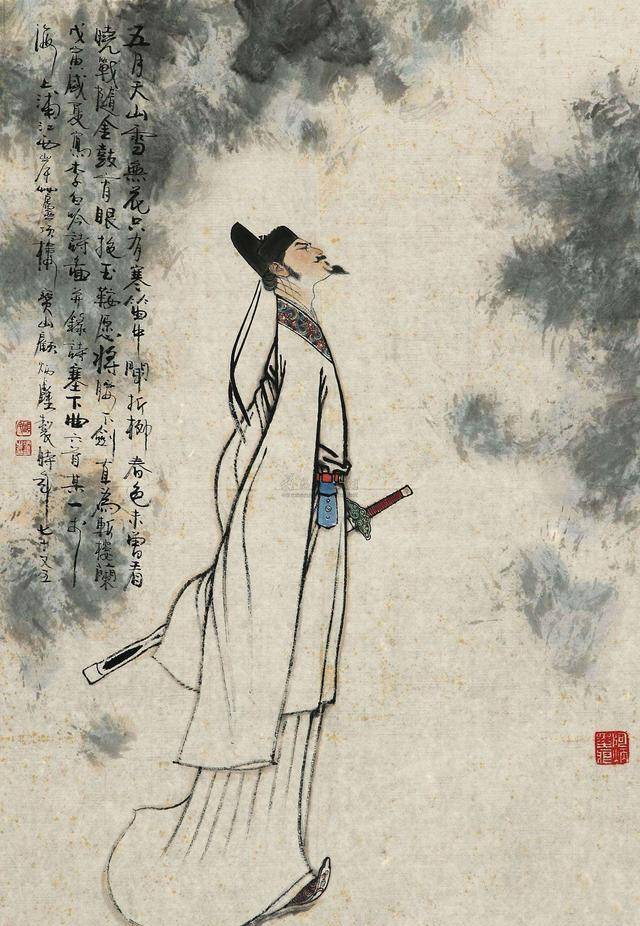 李白画像结语诗句本就精简,往往修改一字便是"牵一发而动全身",全诗