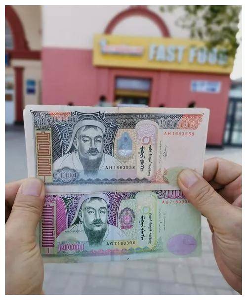 的货币叫图格里克,面额最大的图格里克上面印着的是成吉思汗的头像