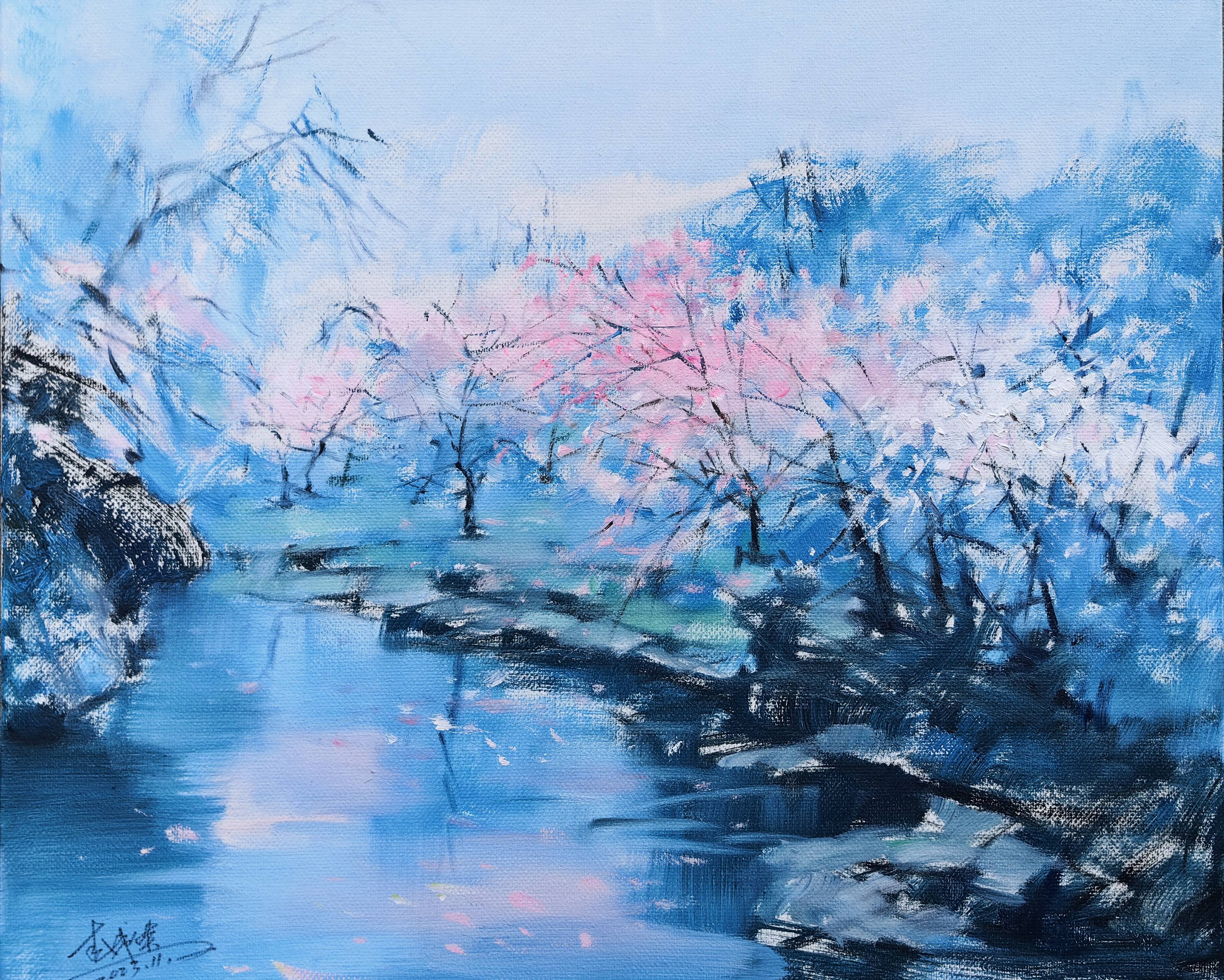 中国当代著名油画家赵成荣油画作品 原创手绘油画风景
