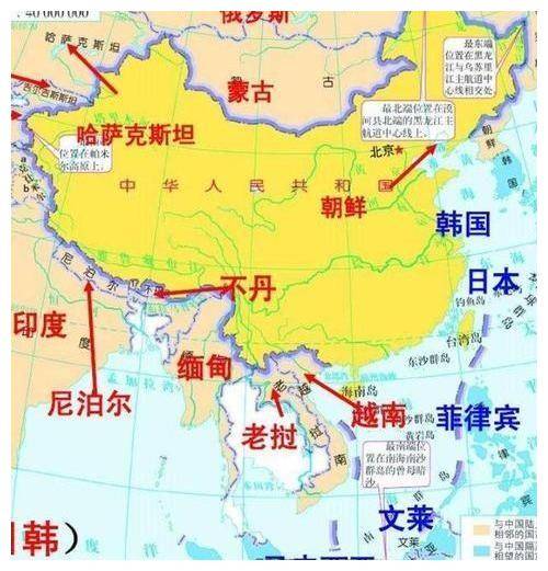 中国轮廓图及邻国图片