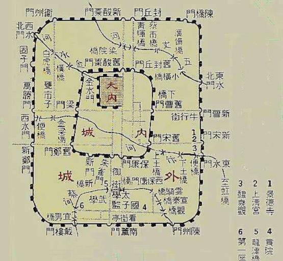 北宋开封城平面图图片