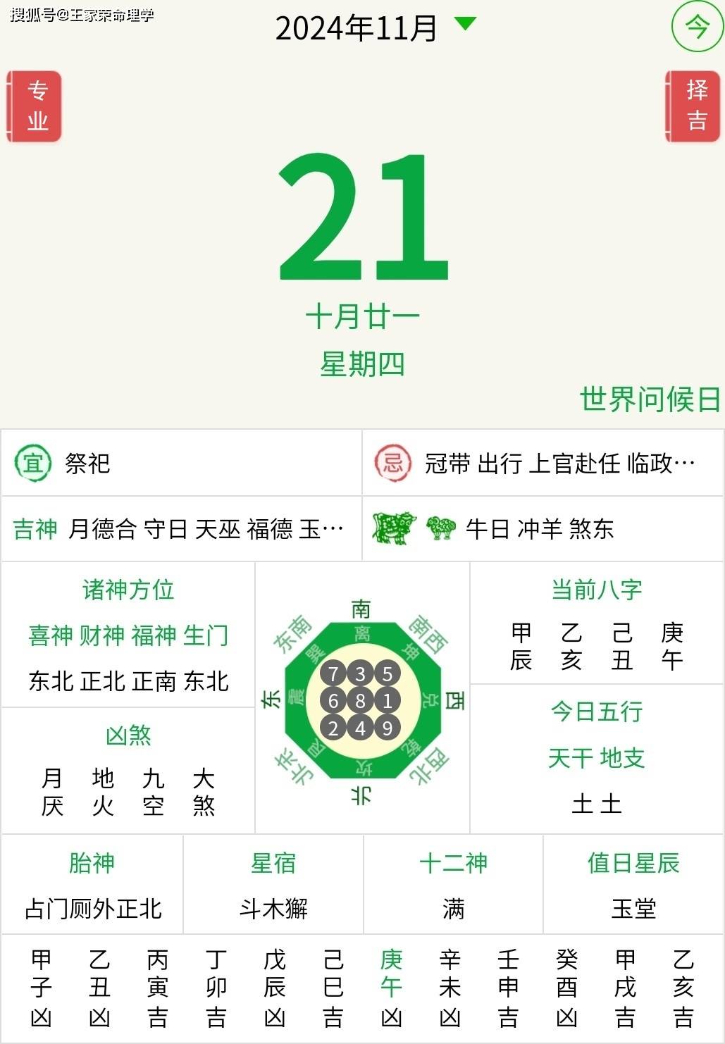 今日十二生肖运势播报2024年11月21日