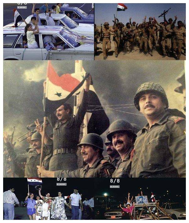 1988年8月8日在伊拉克巴格达举行的庆祝活动.