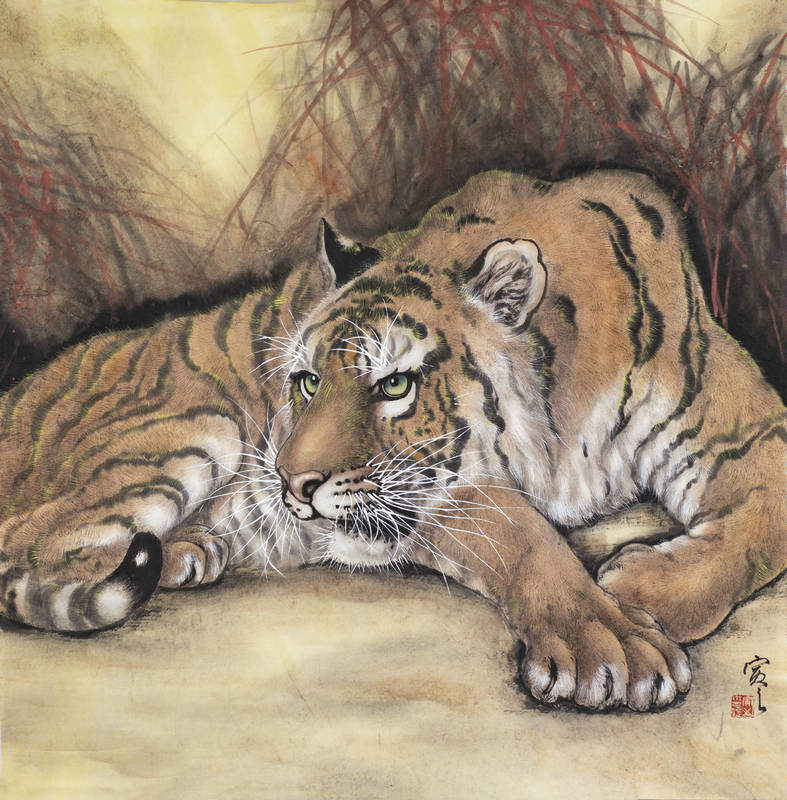 画虎名家王寅之《秋赋》作品