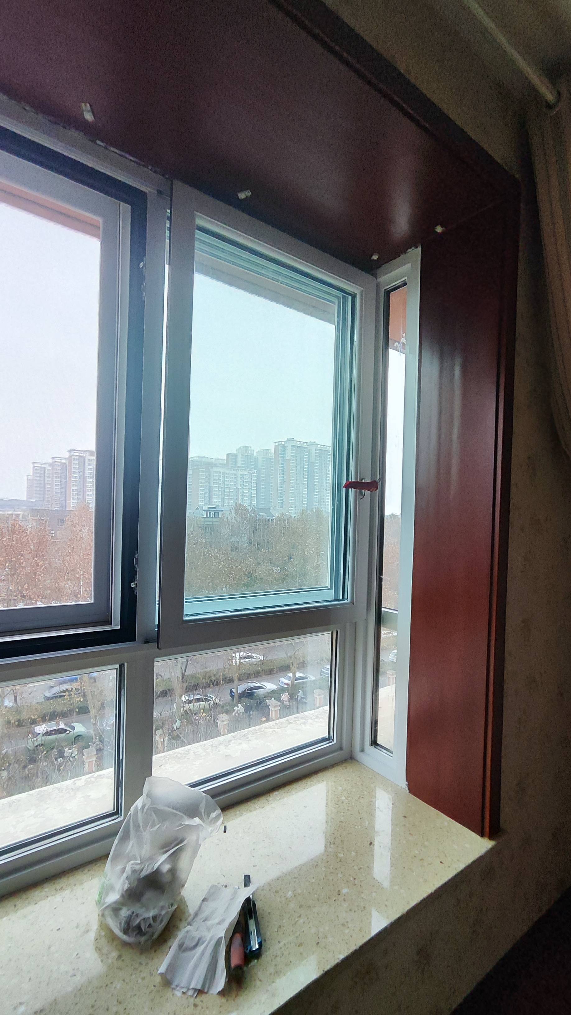 洛阳塑钢推拉窗,不拆原窗,加装隔音玻璃门窗安装成品效果实拍